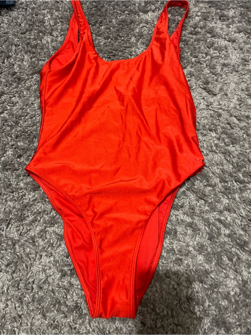 Dixperfect Malibu Retro 80s/90s High Cut Low Back One Piece Red swimsuit wear L